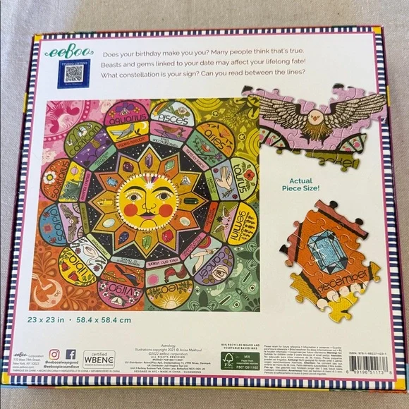 eeBoo Astrology 1000-Piece Puzzle – Zodiac Wheel - Picture 2 of 2